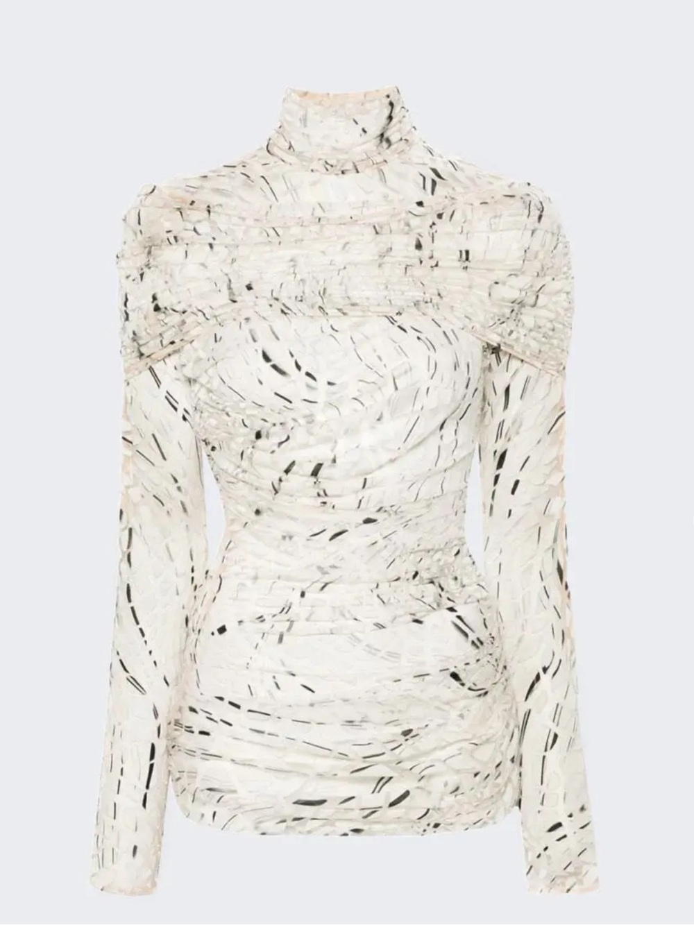 Mugler
abstract-print ruched top FR40/US6